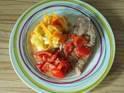 Médaillons de veau et tagliatelles de légumes notrebonnefranquette