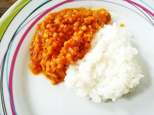 Dahl de lentilles corail